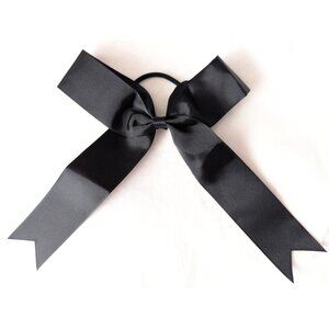 Black Bow Scrunchie 8 inch Ribbon Coquette Gothic Lolita J-Fashion Kawaii 1PC